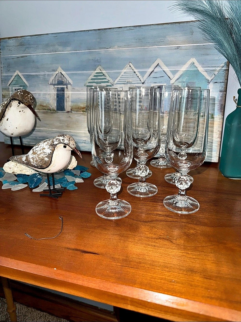 Clear Stemmed Drinkware Set